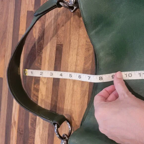 Coach Nomad Hobo Dark Green Glove tanned Leather Shoulder Bag Purse 36026 - Picture 8 of 14